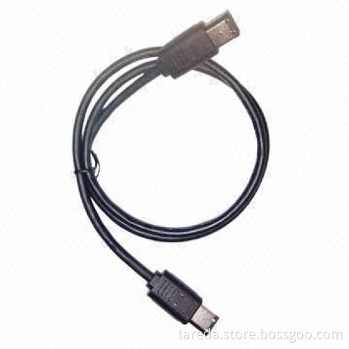 Firewire 6 to 6-pin Cable Assembly, Black Color, OD5.5mm, All Copper Wire, Copper Shielded